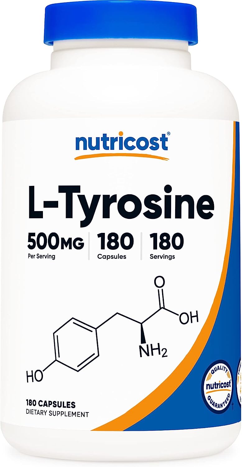 Nutricost L-Tyrosine 500mg, 180 Capsules