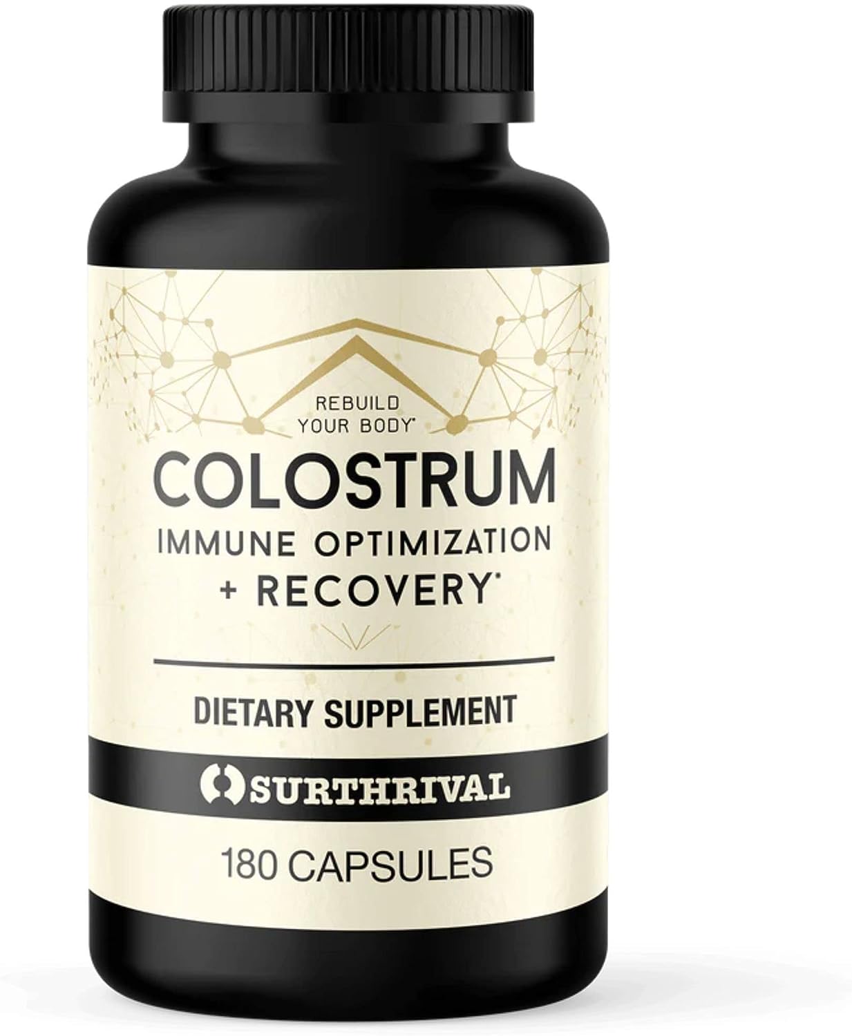 Surthrival: Colostrum Powder Capsules (180 Count), Immune Optimization &amp; Recovery, Dietary Supplement, Gut Health, Immune Support, Keto Friendly