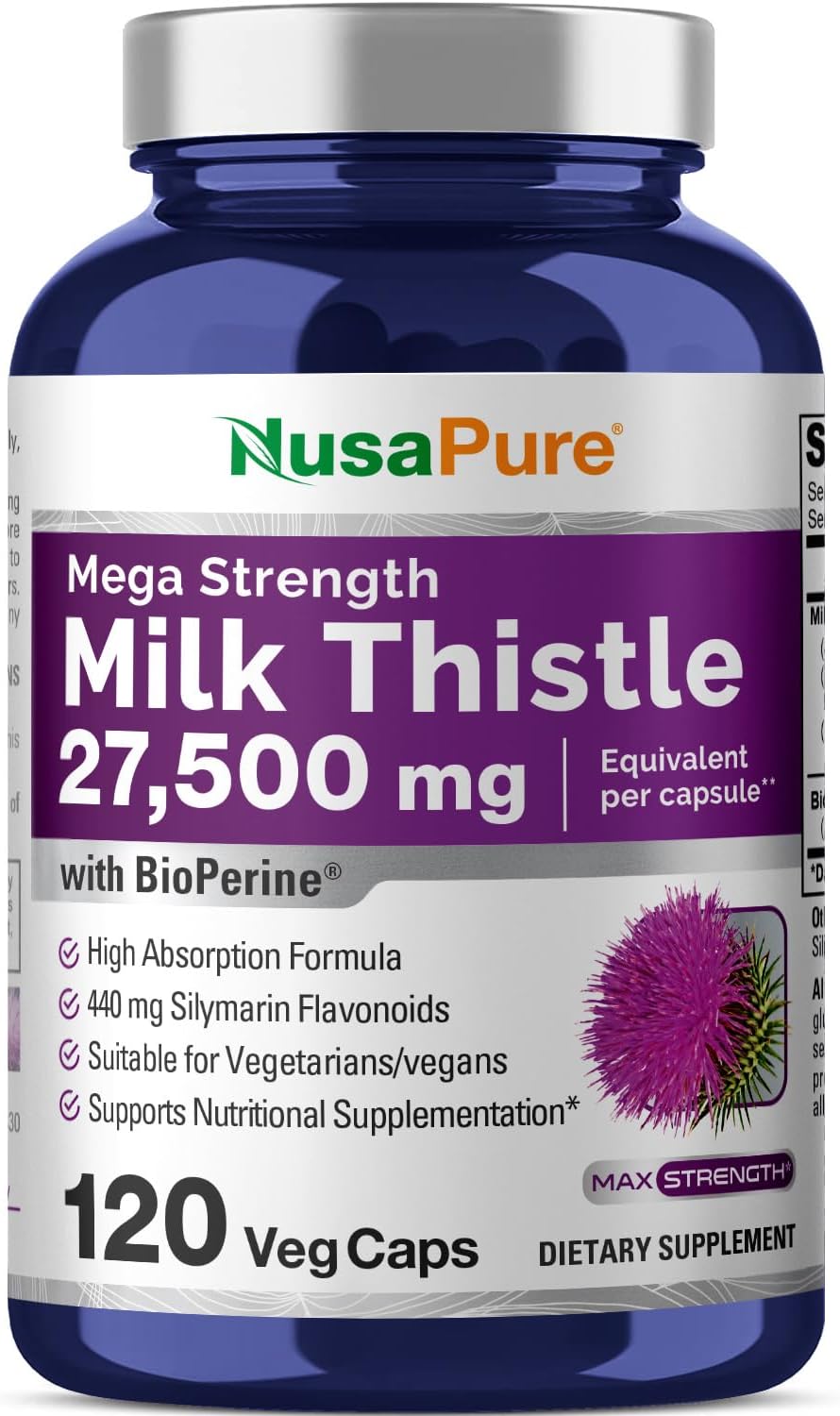 NusaPure Milk Thistle Extract 27,500mg 120 Capsules