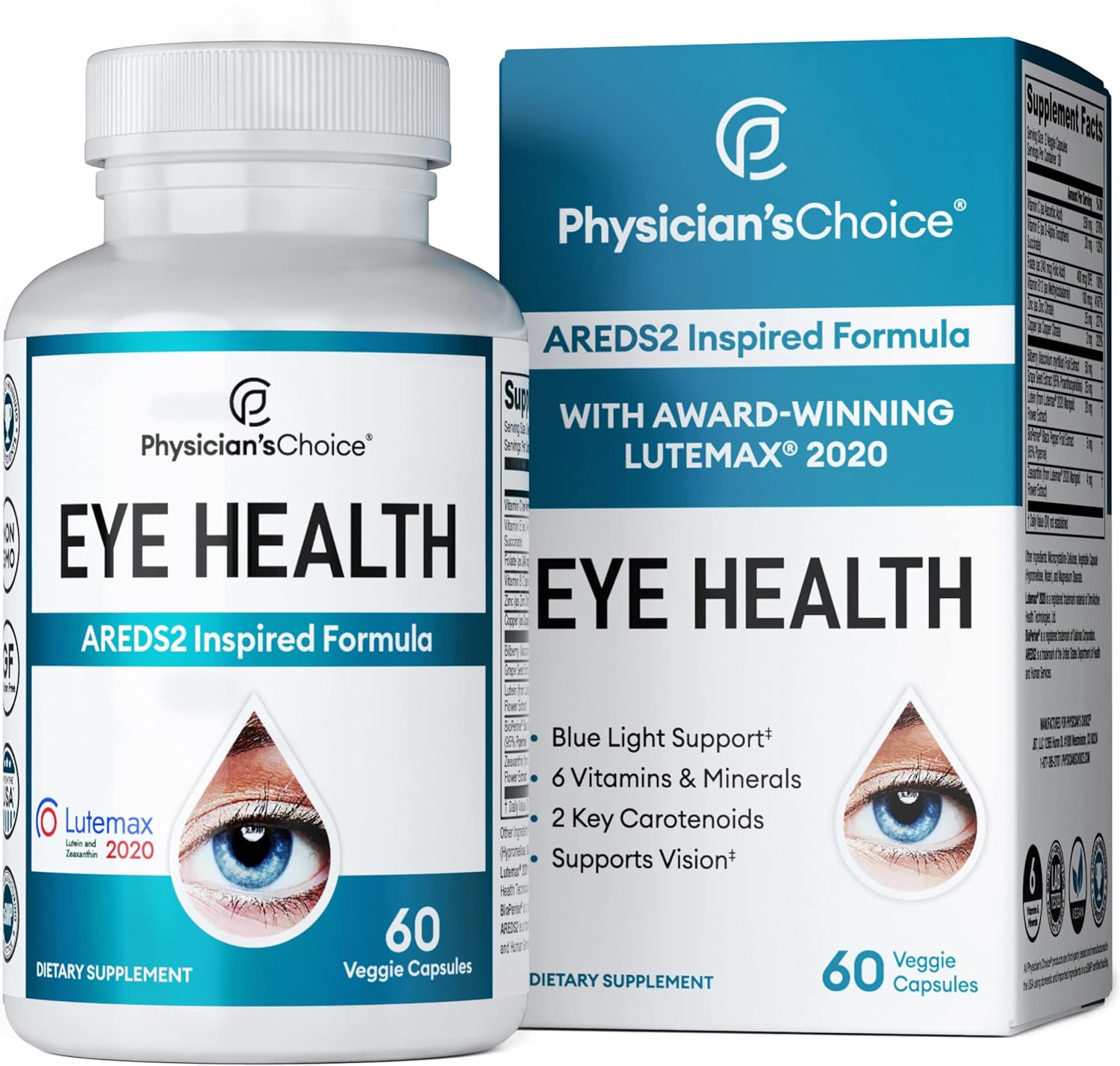 AREDS 2 Eye Vitamins with Lutein &amp; Zeaxanthin | Vision Support | 60 Capsules