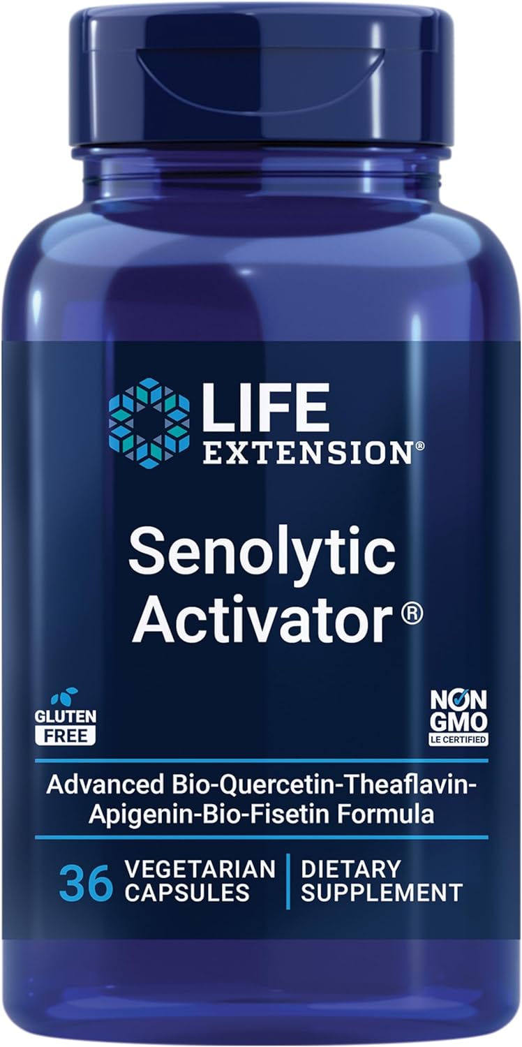 Life Extension Senolytic Activator - with Quercetin, Fisetin - For Immune Support, Anti-Aging &amp; Longevity - Supports Systemic Rejuvenation - Non-GMO, Gluten-Free - 36 Vegetarian Capsules