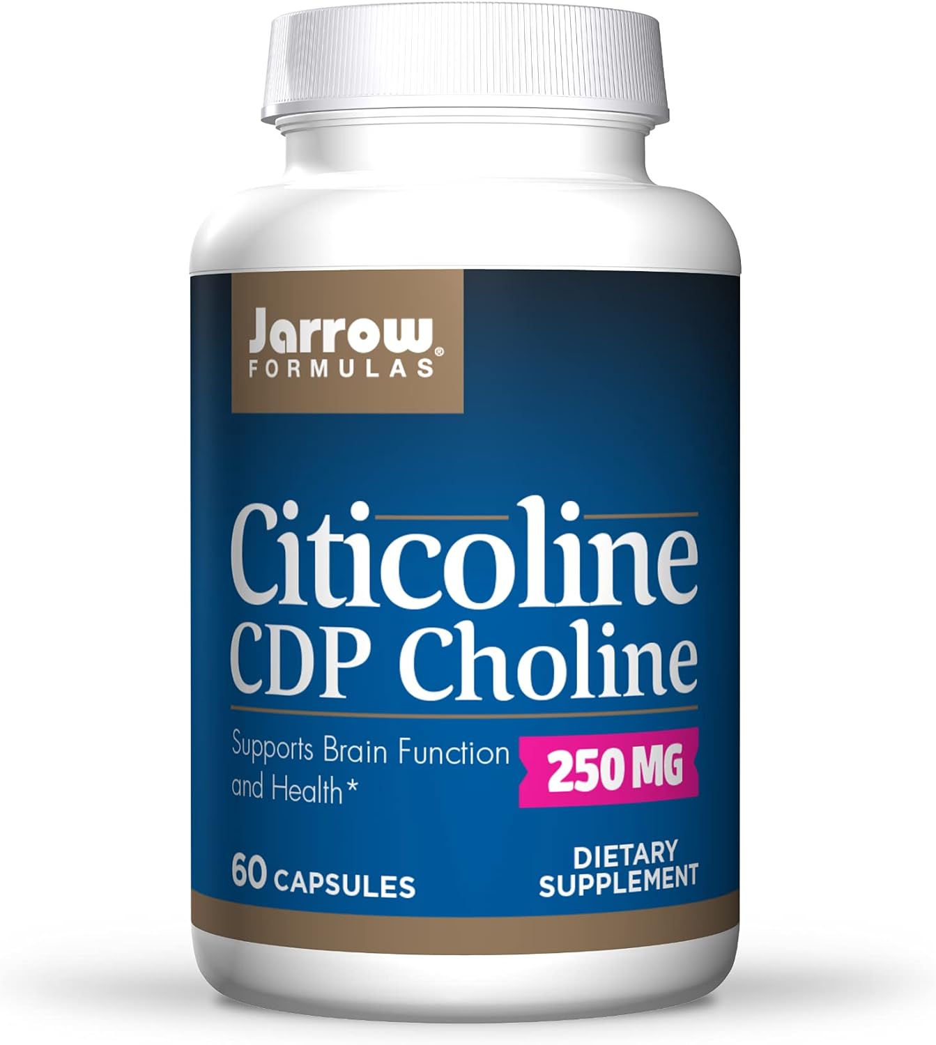 Jarrow Formulas Citicoline (CDP Choline) 250 mg - 60 Capsules - Supports Brain Health & Attention Performance - Up to 60 Servings