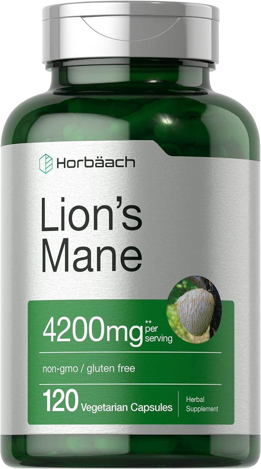 Horbaach Lions Mane Mushroom Extract | 4200mg | 120 Capsules
