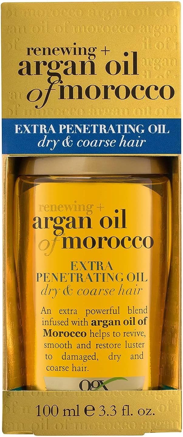 OGX Extra Strength Argan Oil Hair Treatment, 3.3 fl oz - Deep Moisturizing Serum for Dry, Damaged & Coarse Hair, Paraben & Sulfate-Freeسيروم الارجان لعلاج الشعر وترطيبه ومنع تساقطه