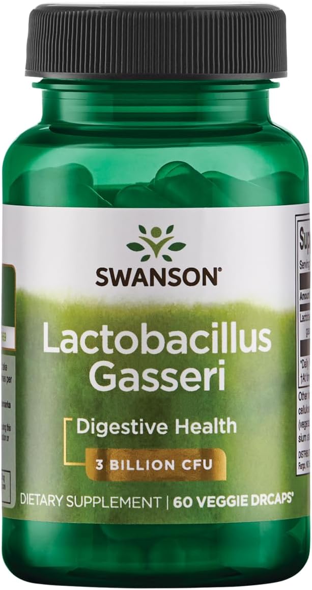 Swanson Lactobacillus Gasseri - Probiotic Supplement Supporting Digestive Health with 3 Billion CFU - Design-Release Satiety &amp; Fat Metabolism Support - (60 Veggie Capsules)
