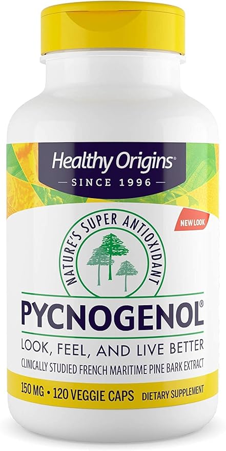Healthy Origins Pycnogenol® 150 mg – French Pine Bark Extract – 120 Veggie Caps