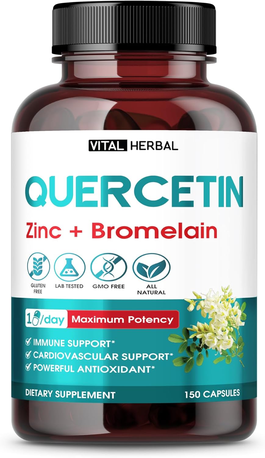 Vital Herbal Quercetin with Zinc and Bromelain 150 Capsules