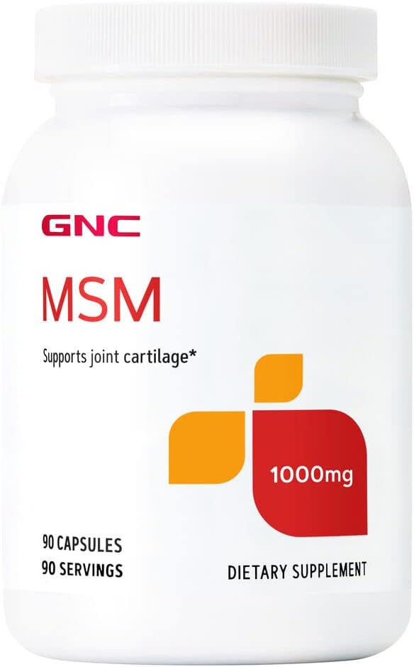 GNC MSM 1000mg, 90 Capsules, Supports Joint Cartilage