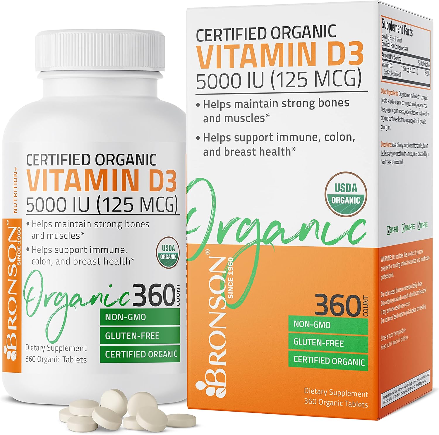 Bronson Vitamin D3 5,000 IU, 360 Tablets
