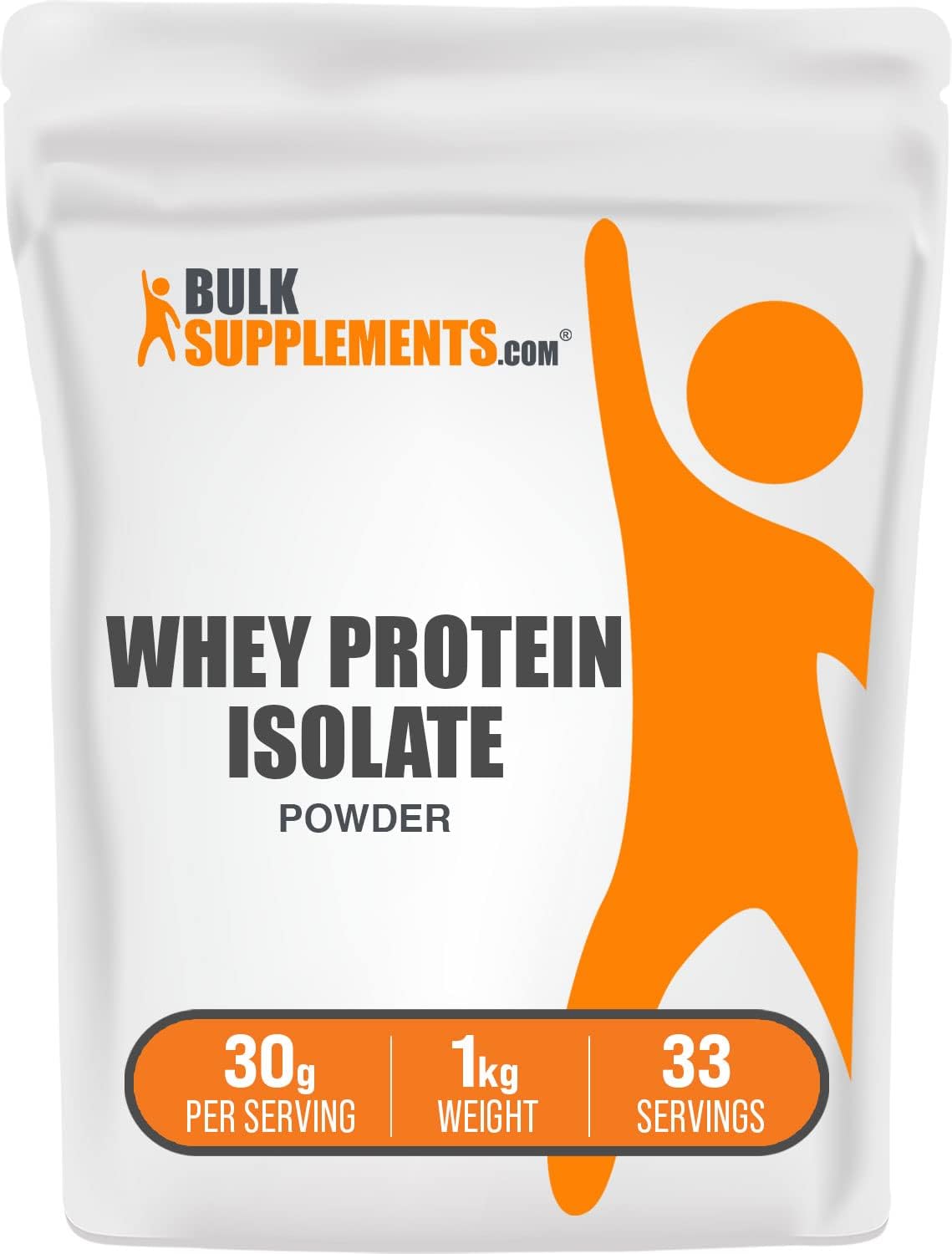 BULKSUPPLEMENTS Whey Protein Isolate Powder - Unflavored Protein Powder, Whey Isolate Protein Powder,  30g per Serving.