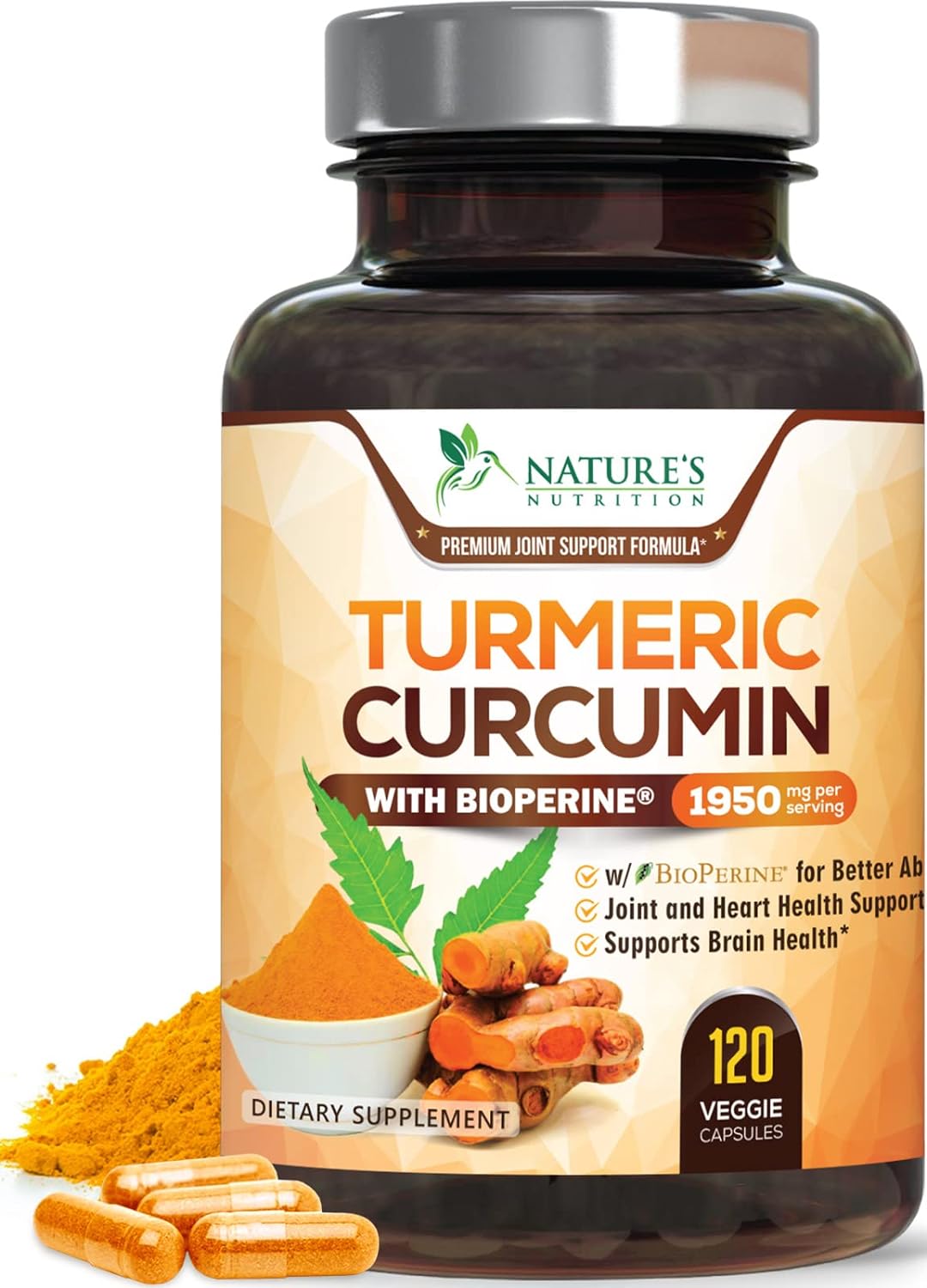 Nature's Nutrition Turmeric Curcumin 120 Capsules
