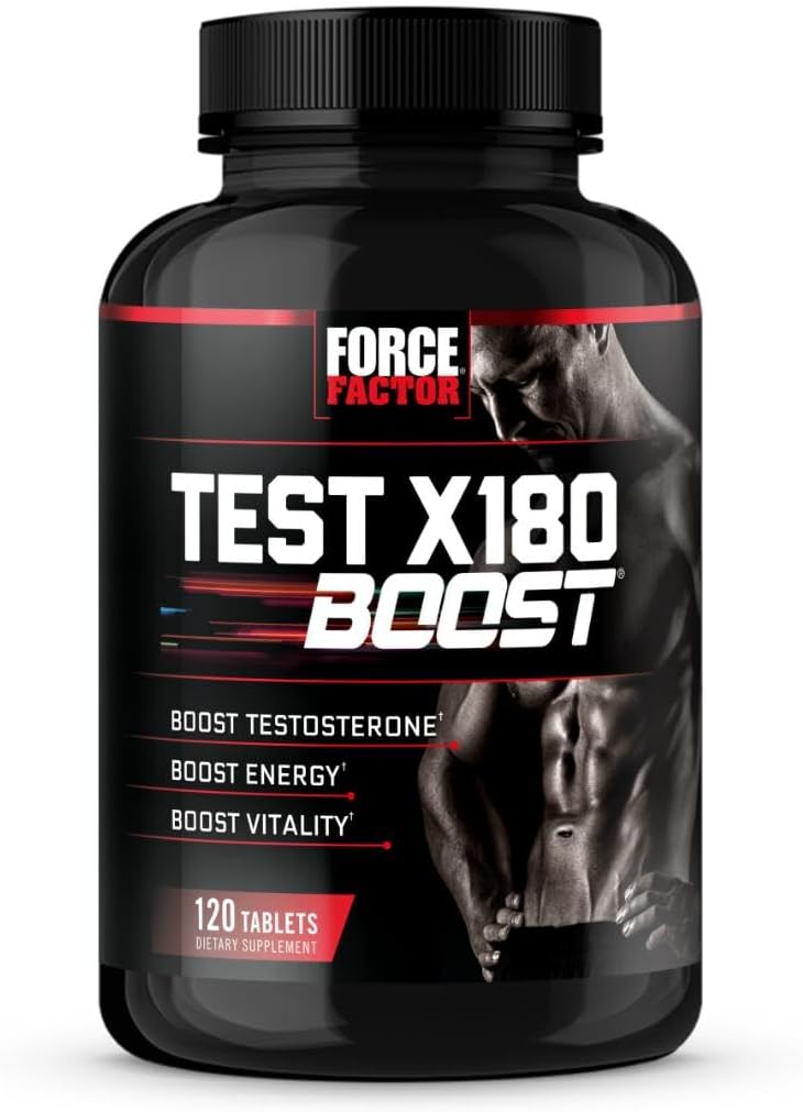 FORCE FACTOR Test X180 Boost Premium Testosterone Booster | 120 Tablets