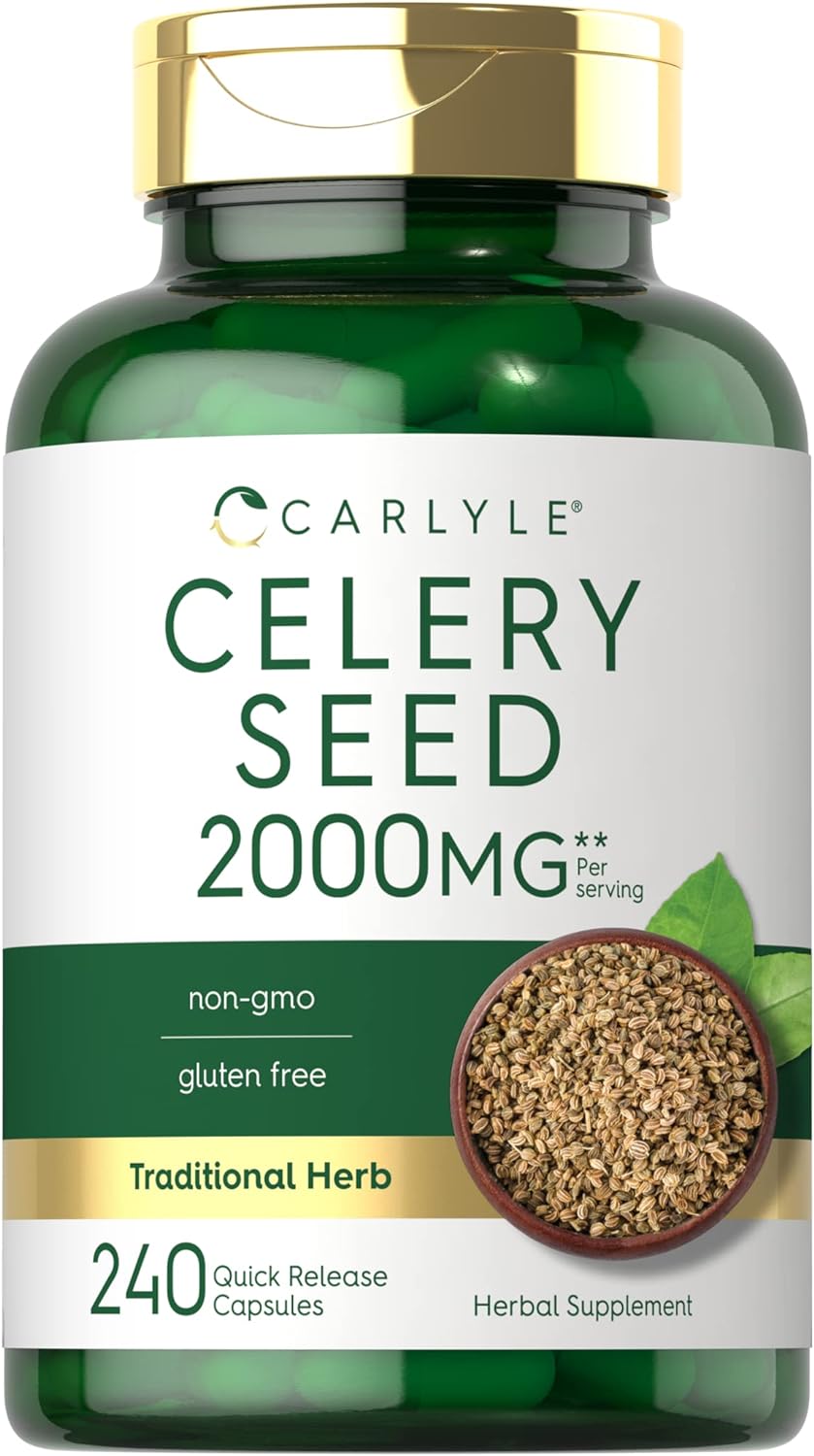 Carlyle Celery Seed Extract Capsules, 2000mg, 240 Count, Traditional Herb Supplement