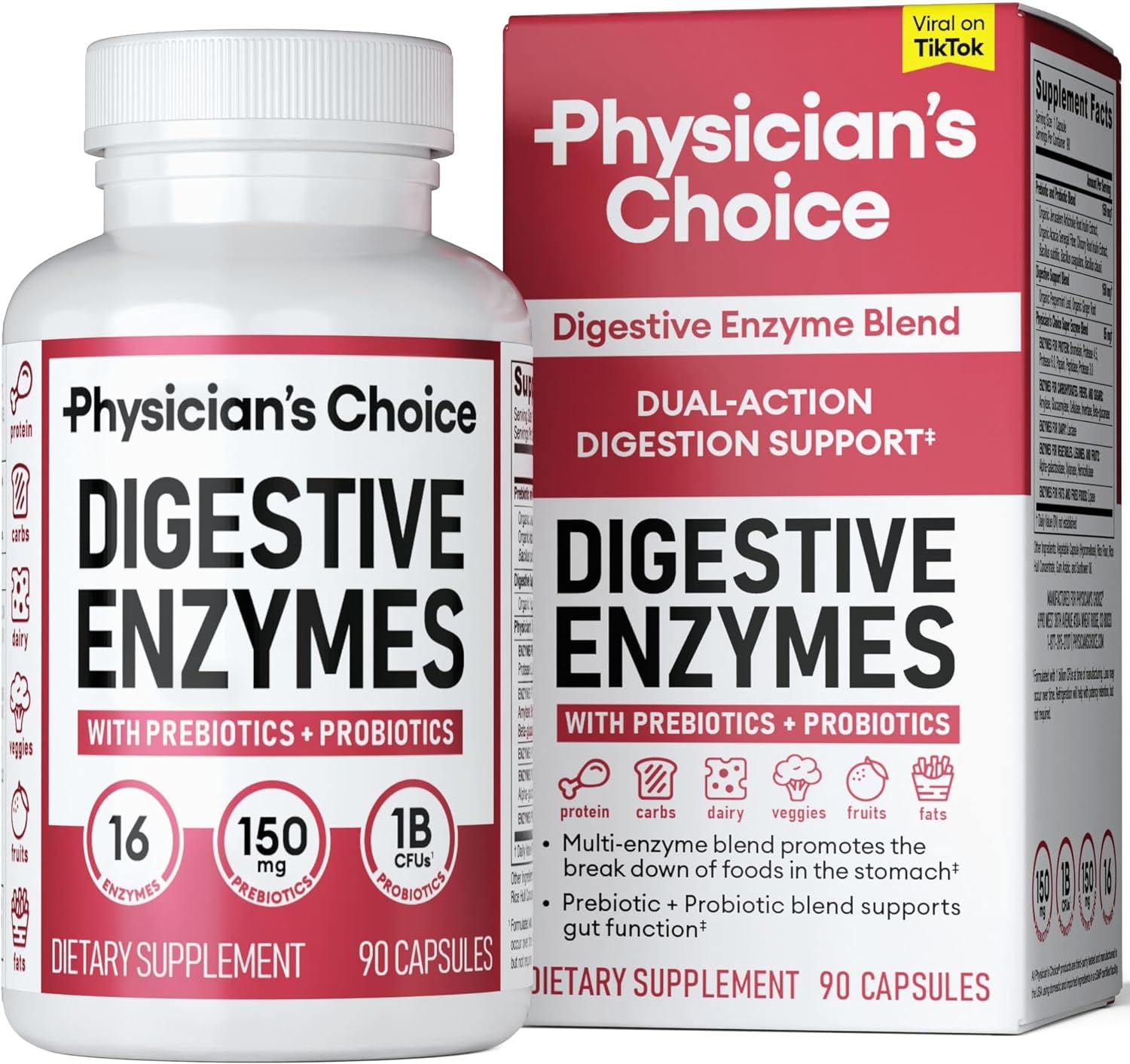Physician's CHOICE Digestive Enzymes 90 Capsules