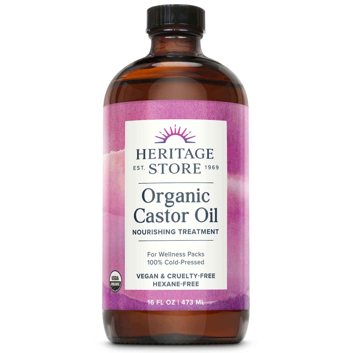 HERITAGE STORE Organic Castor Oil, 473 ml