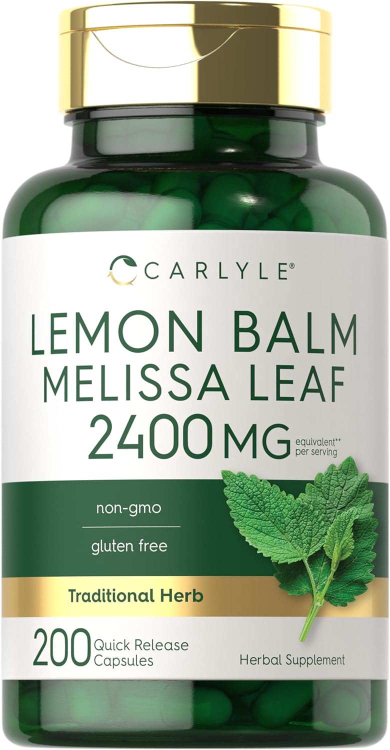 Carlyle Lemon Balm Melissa Leaf 2400 mg, 200 Capsules