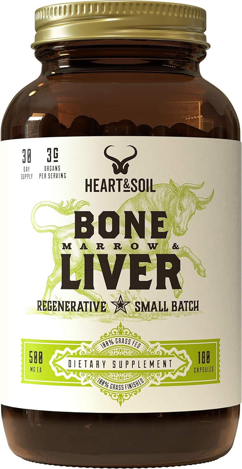 Heart & Soil Grass-Fed Bone Marrow & Liver, 180 Capsules