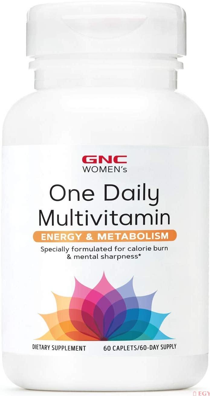 GNC Women's One Daily Multivitamin - Energy &amp; Metabolism - 60 Caplets فيتامينات متعددة للنساء ، لصحة التمثيل الغذائى ، وزيادة إنتاج الطاقة ، 60 كبسولة
