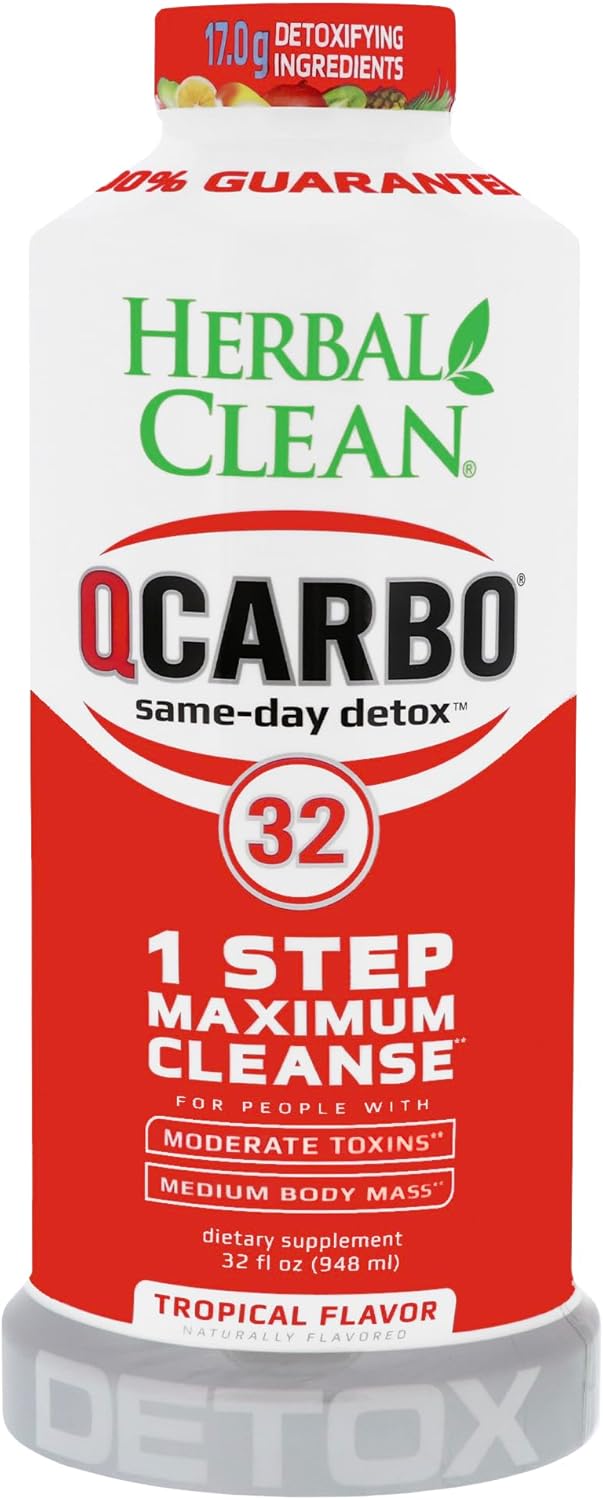 Herbal Clean QCARBO32 Maximum Strength Same Day Detox Drink - 948 ml