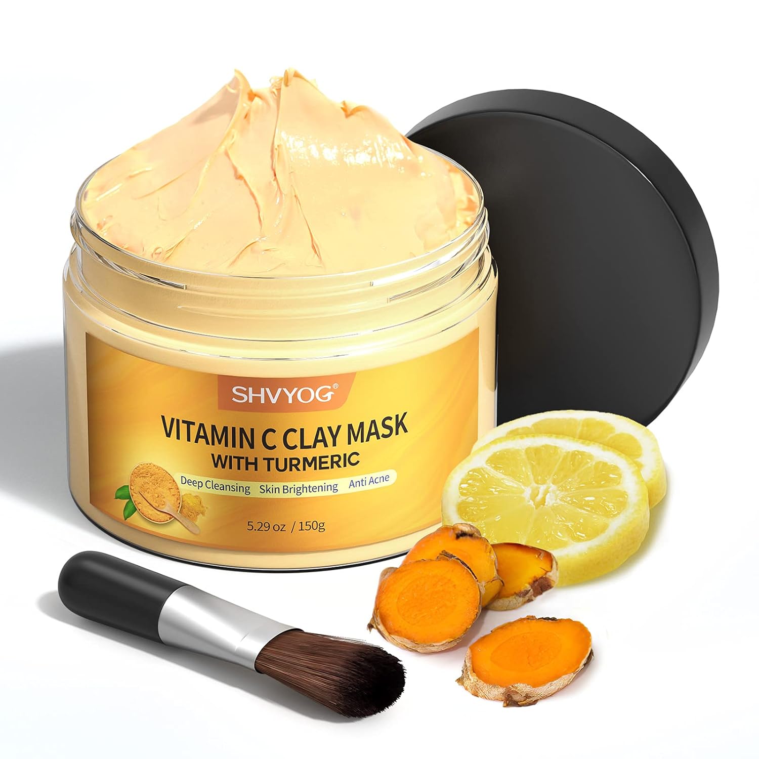 SHVYOG Natural Vitamin C &amp; Turmeric Clay Mask | Deep Cleansing Face assist withment | 150 gm