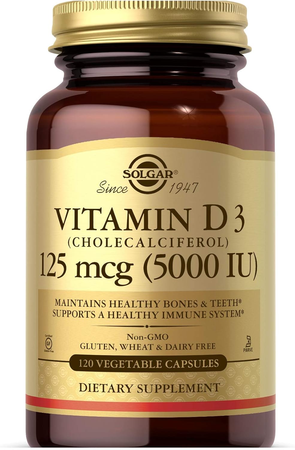 Solgar Vitamin D3 5000 IU 125 mcg, 120 Capsules