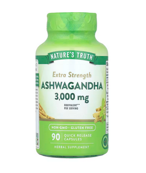 Nature's Truth Ashwagandha 3000mg | Stress Support Supplement | 90 Quick Release Capsules