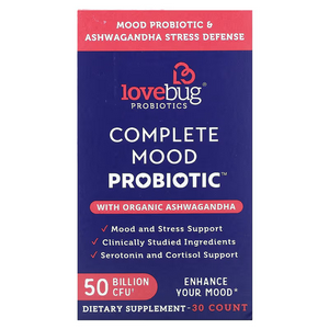 Lovebug Complete Mood Probiotic: Natural Stress & Serotonin Support | 30 Capsules