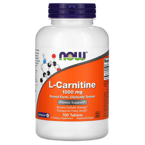 NOW L-Carnitine 1000mg: Premium Fitness Support | 100 Tablets