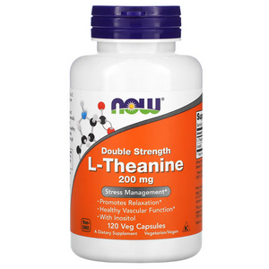 NOW L-Theanine 200mg: Natural Stress Relief Supplement | 120 Capsules