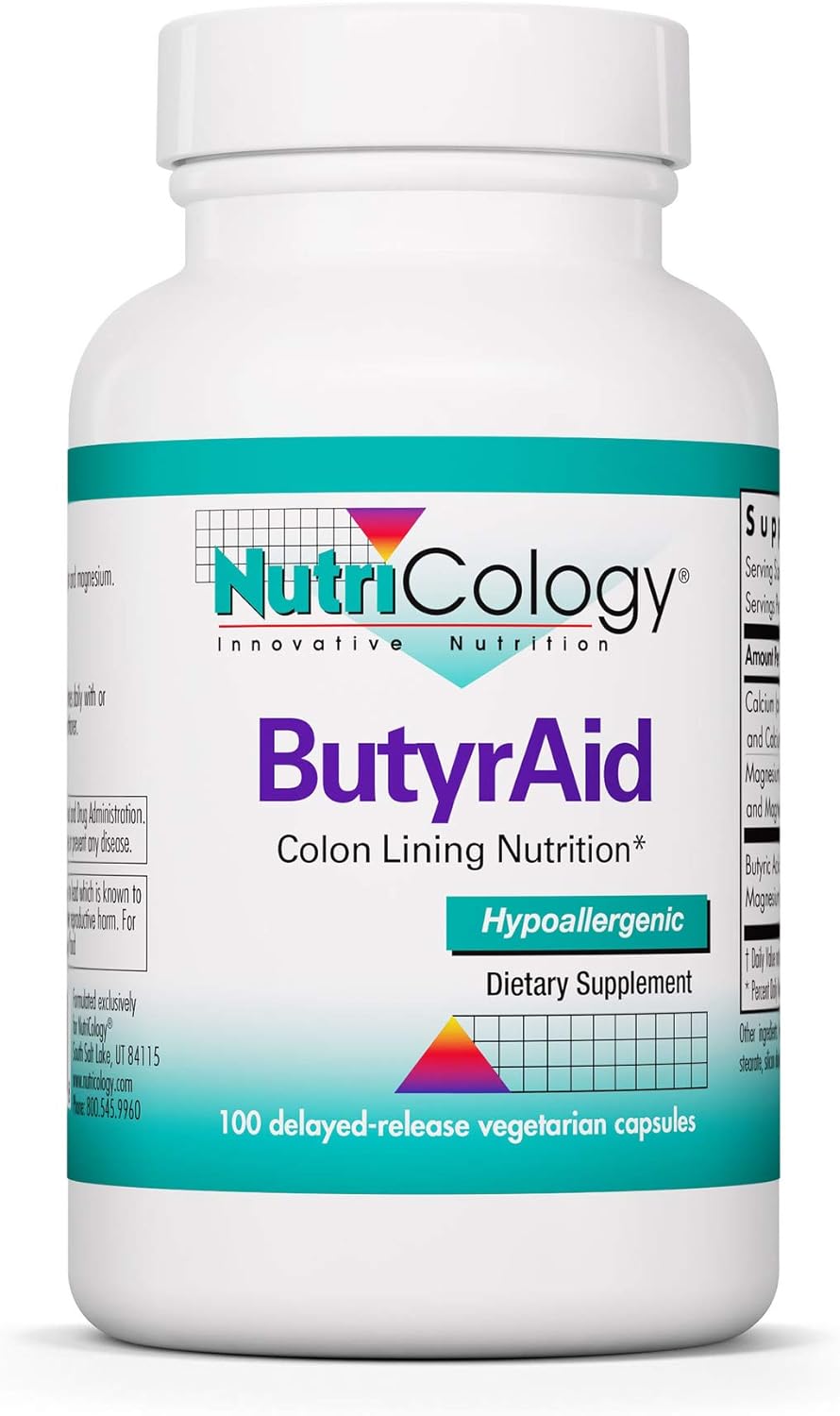 NutriCology ButyrAid: Advanced Gut Health Supplement | 100 Capsules