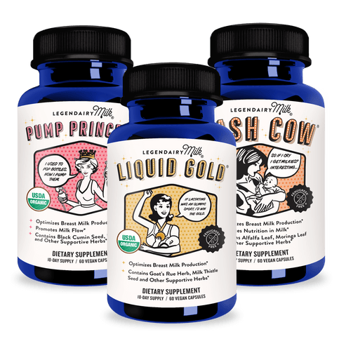Legendary Milk Bestseller Bundle TOO! | Boost Breast Milk Supply (3 Bottles) | 180 Capsules