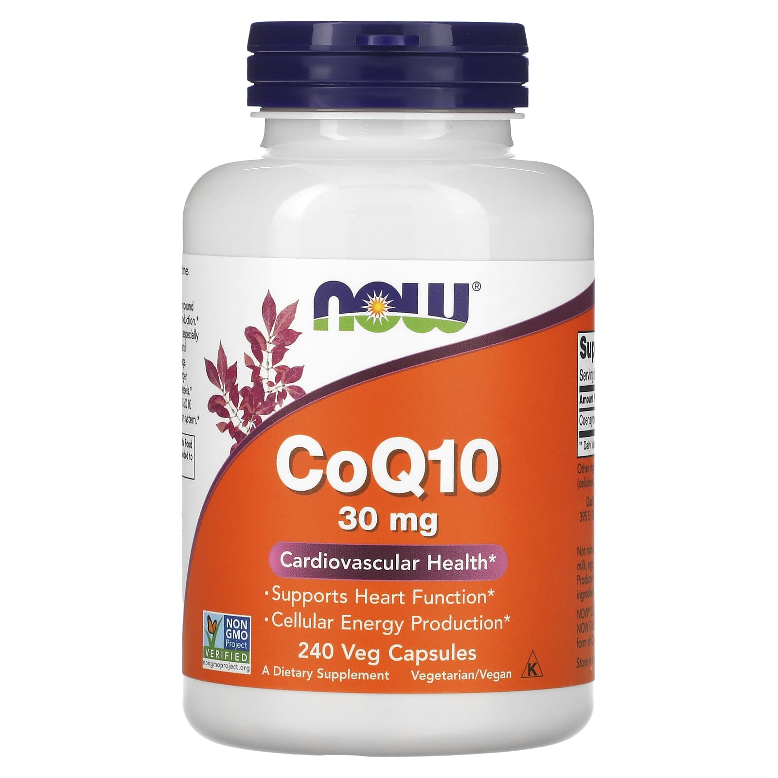 NOW Supplements CoQ10 | 30mg | Heart Health & Cellular Energy | 240 Capsules
