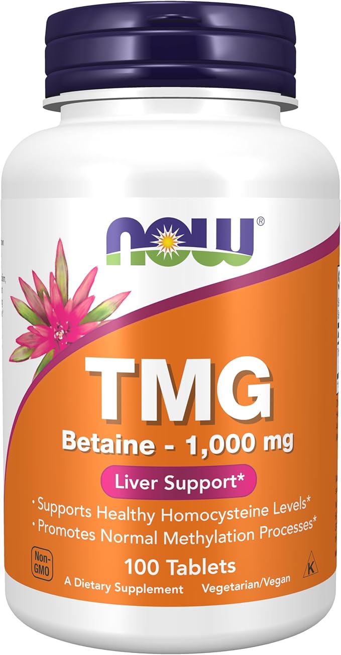 NOW TMG Supplement 1000mg | For Methylation &amp; Liver Support |100 Tablets