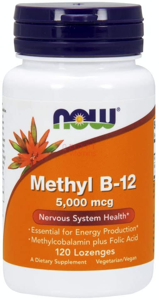 NOW Methyl B12 (Methylcobalamin) 5,000 mcg, Nervous System Health*, 120 Lozenges ناو ميثيل فيتامين ب 12 ، 5000 ميكروجرام، لصحة الجهاز العصبى ، 120 قطعة
