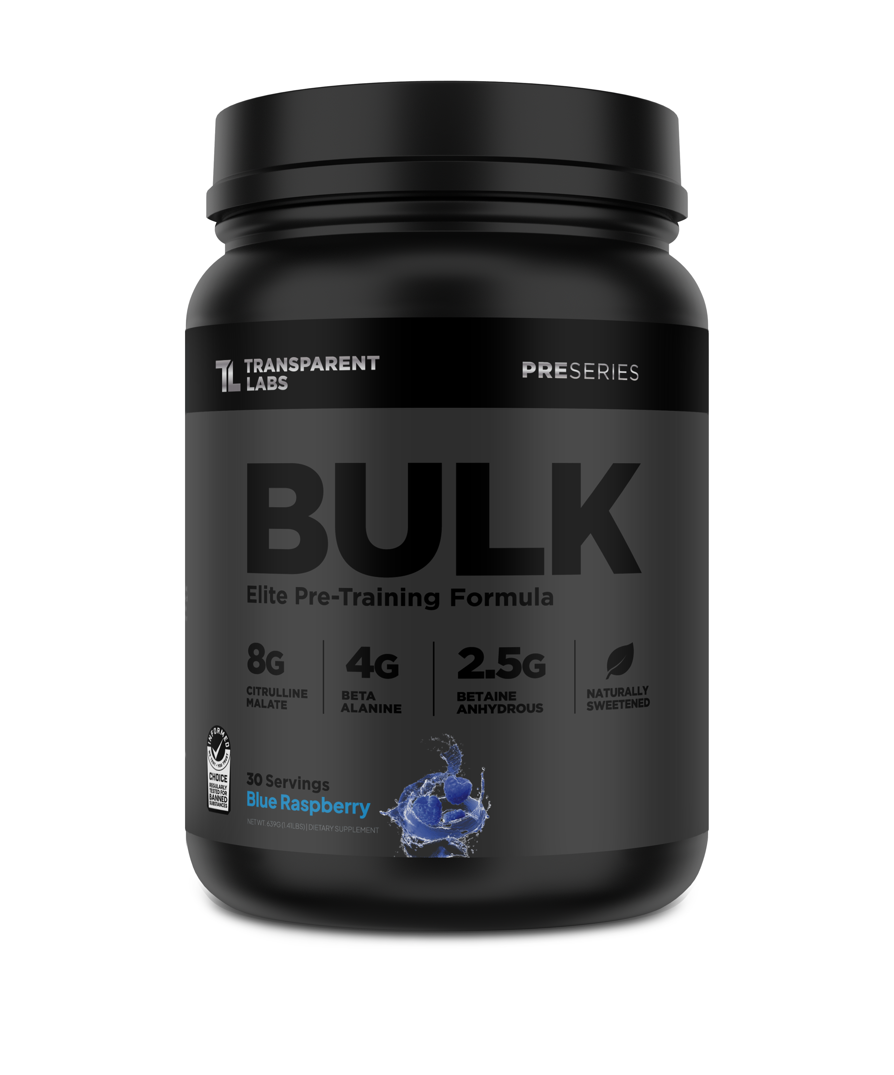Transparent Labs BULK BLACK | Hardcore Pre-Workout | Nootropics &amp; Pumps