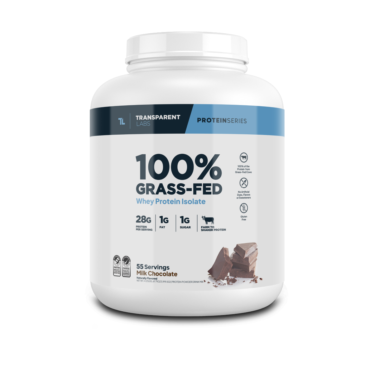 Transparent Labs Whey Protein Isolate | 100% Grass-Fed | 28g Protein