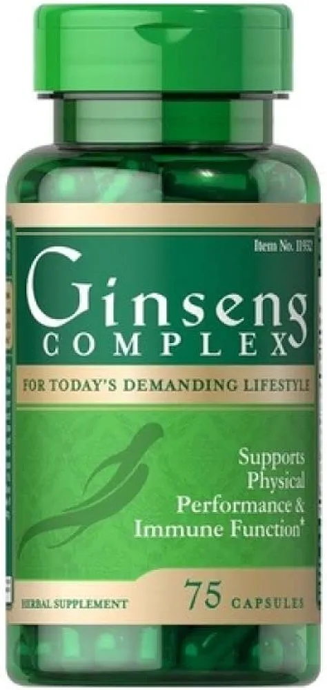 Puritan's Pride Ginseng Complex | Energy & Vitality Supplement | 75 Capsules