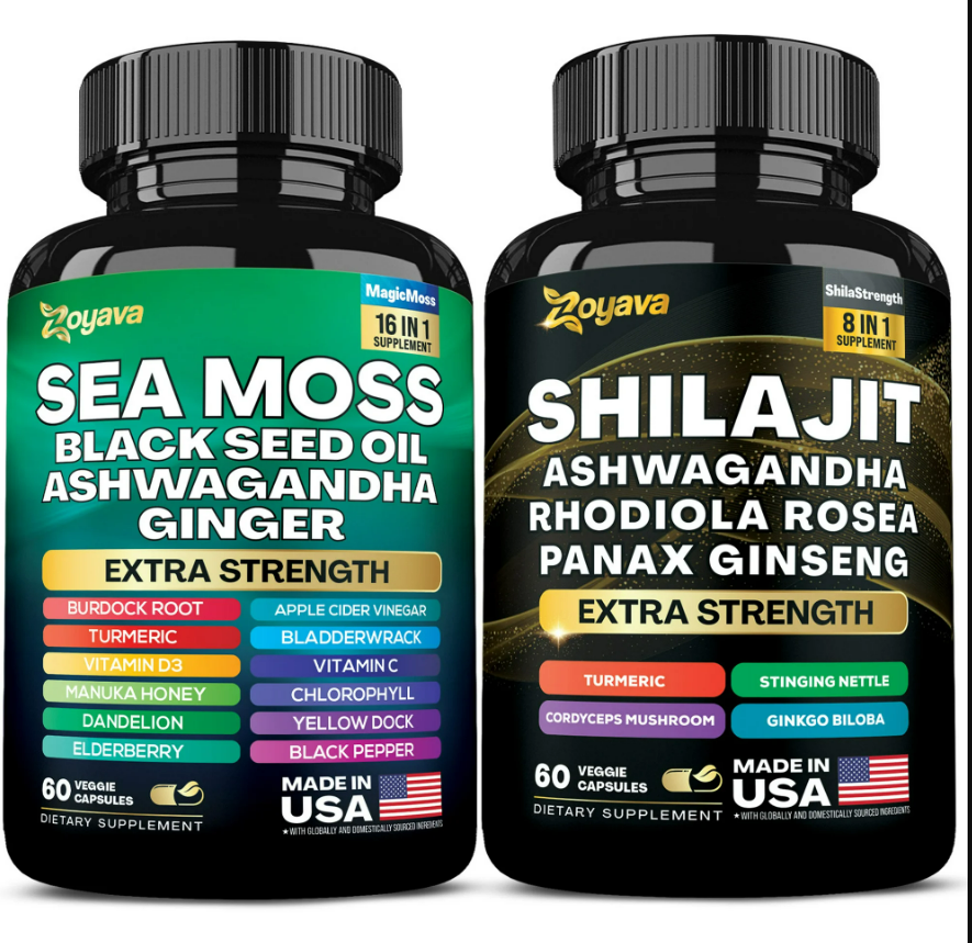 Zoyava Sea Moss and Shilajit Bundle | For Dynamic Vitality | 60 capsules