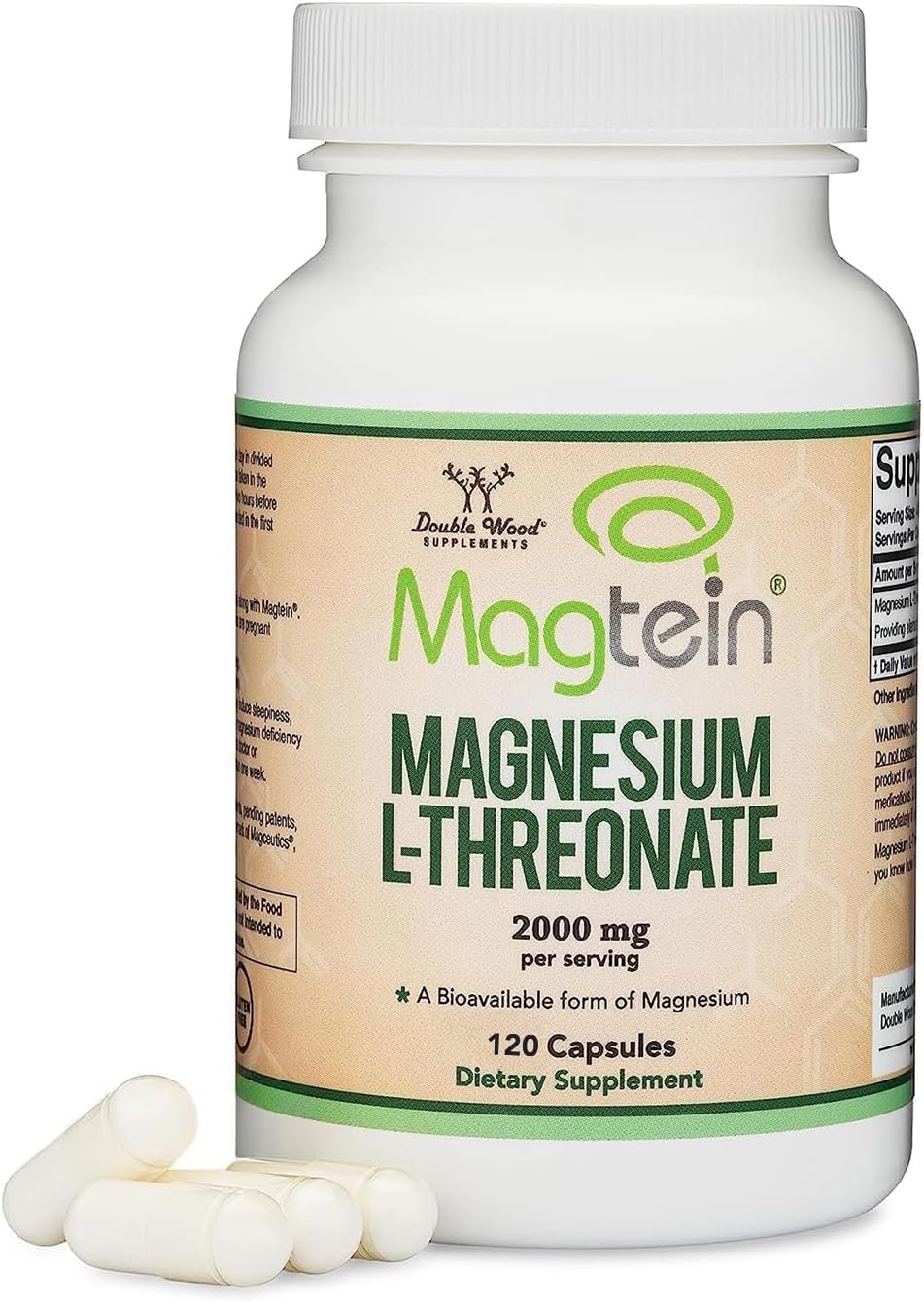 Magnesium L Threonate, Magtein™, Sleep and Cognitive Support – 2,000 mg | 120 Capsules