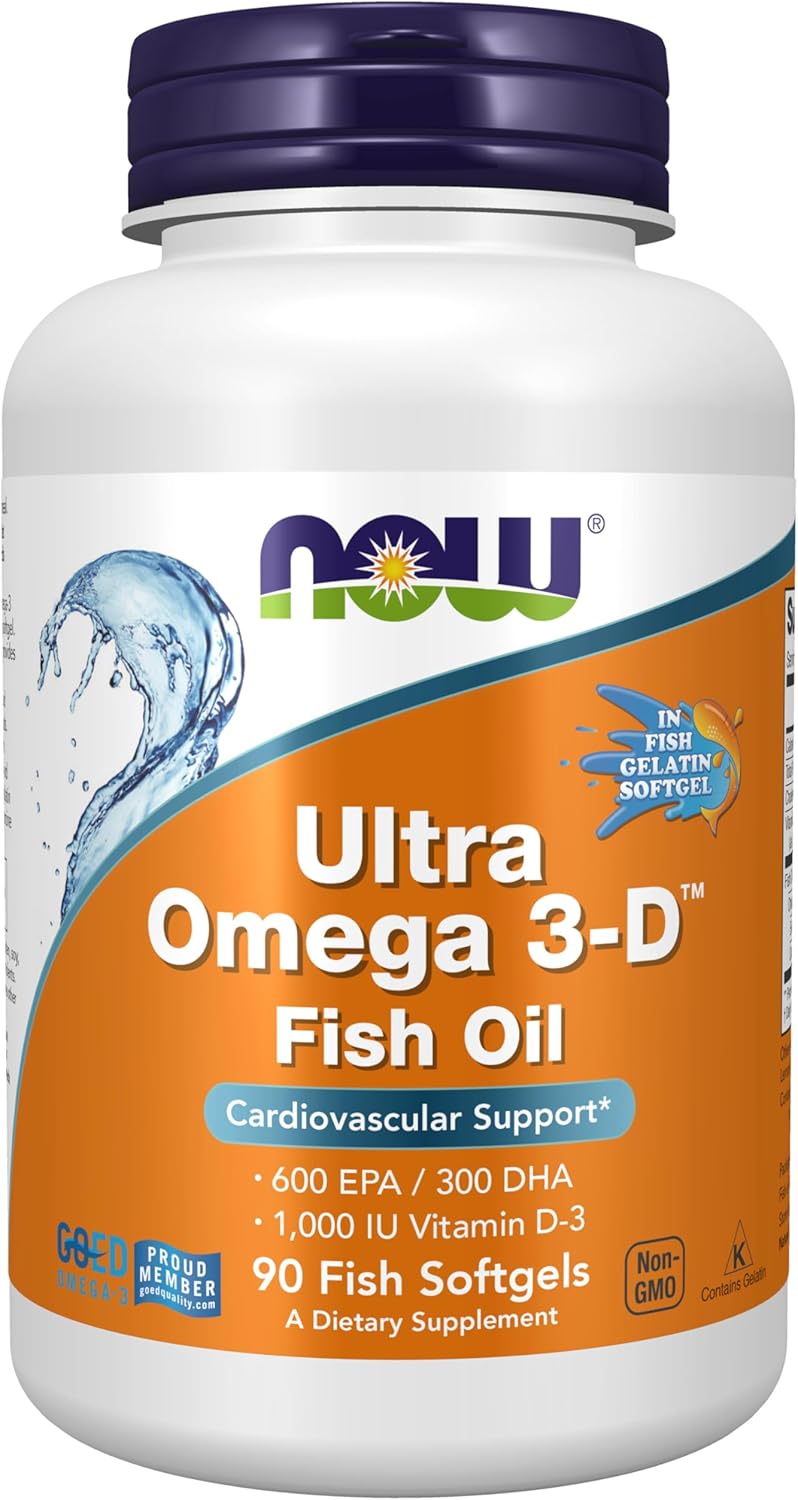 NOW Ultra Omega 3-D | Fish Oil with Vitamin D | 90 Softgels
