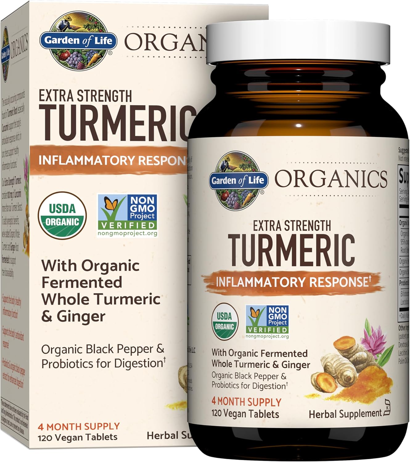 Garden of Life Organic Turmeric Supplement | Extra Strength |120 Tablets