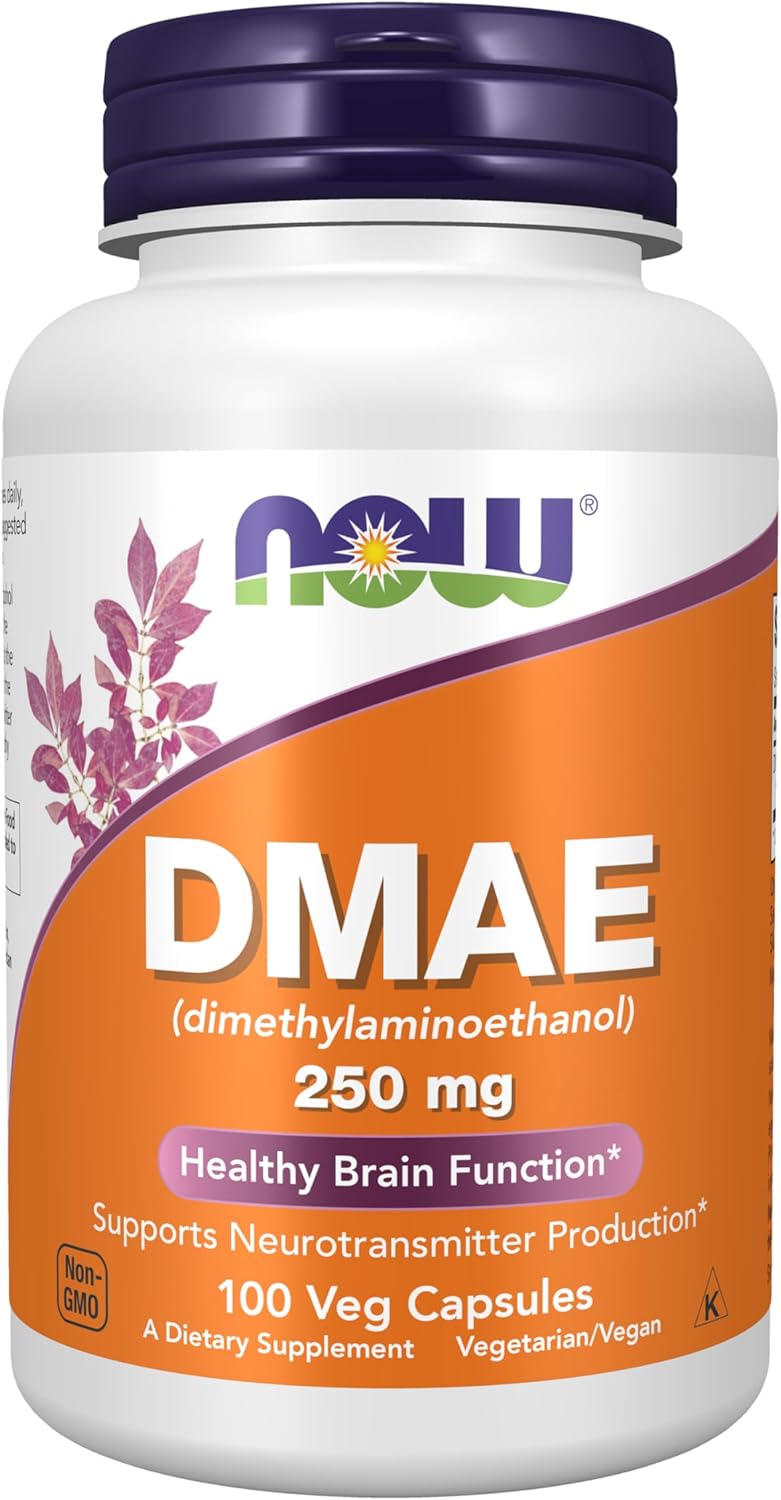 مكمل DMAE من NOW Foods، ٢٥٠ ملغ | لدعم وظائف المخ الصحية | 100 كبسولة