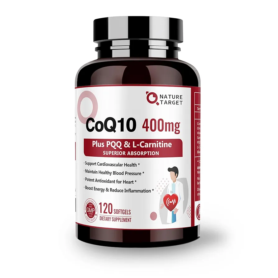 Nature Target CoQ10 400mg with PQQ &amp; BioPerine | 120 Softgels
