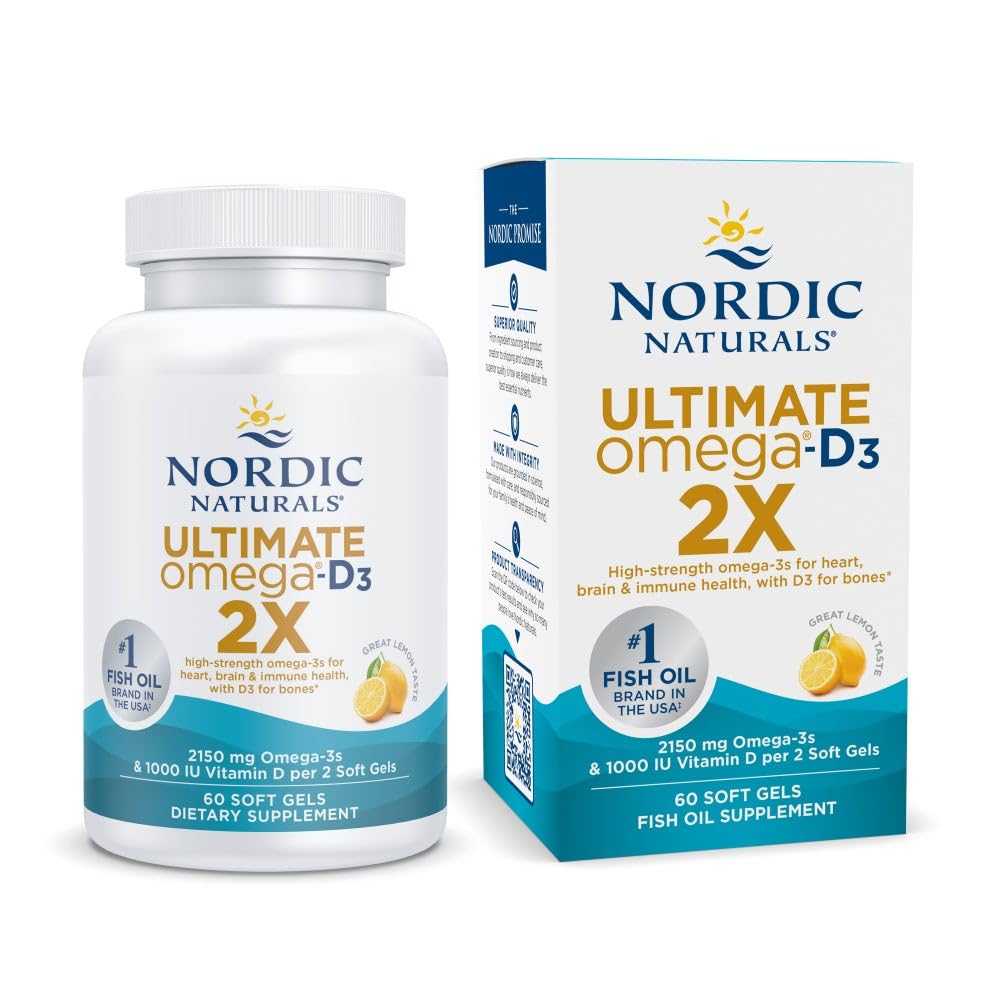 Ultimate Omega 2X + D3 | High-Potency Fish Oil | Nordic Naturals | 60 caps