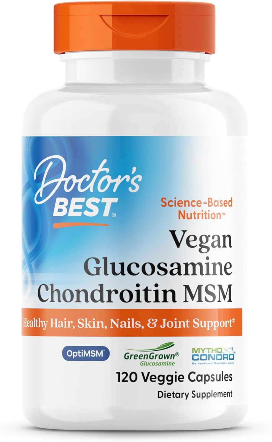 Doctor's Best Vegan Glucosamine Chondroitin MSM | 120 Capsules