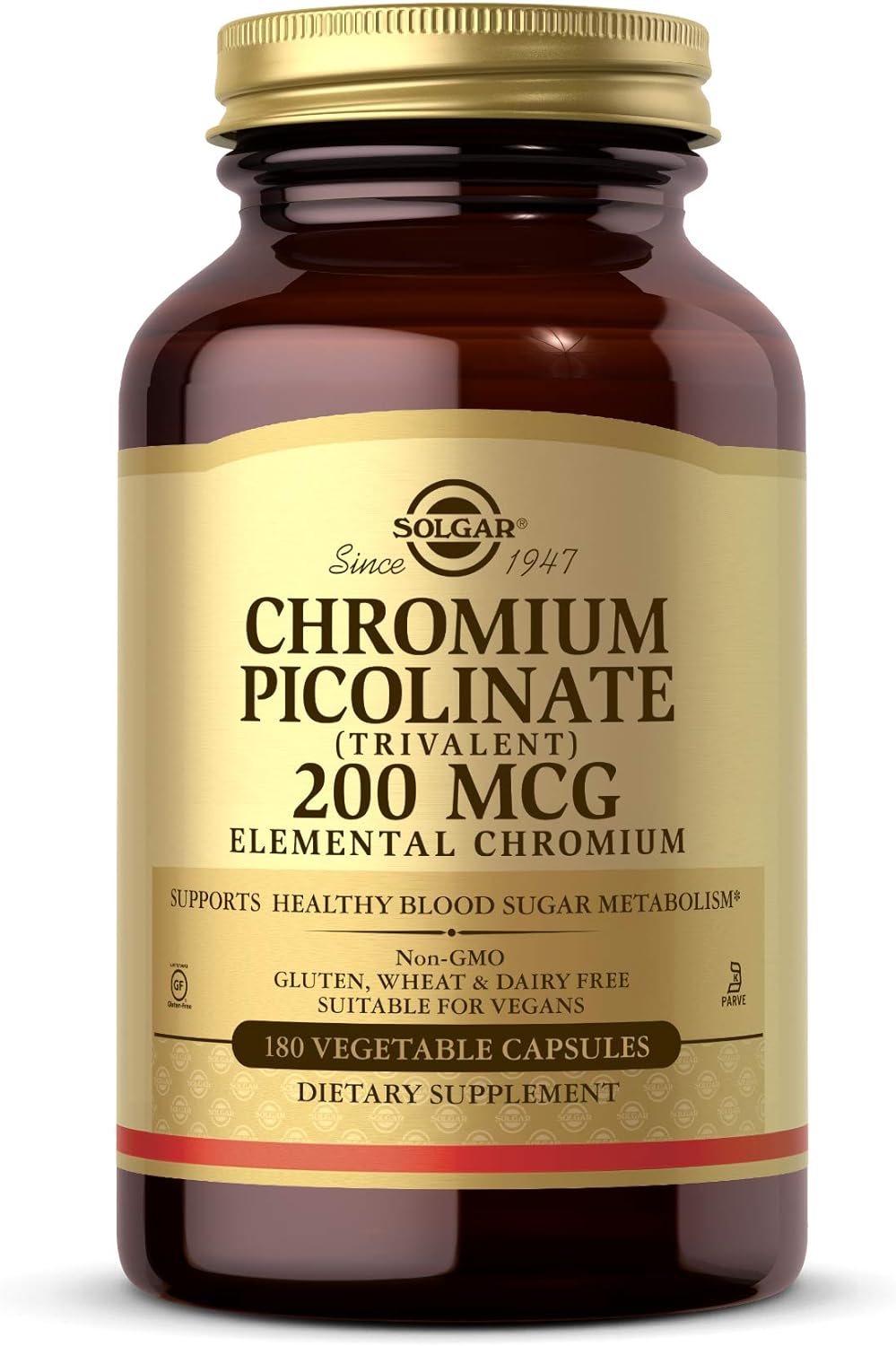 Solgar Chromium Picolinate 200mcg – Blood Sugar Support | 180 Capsules