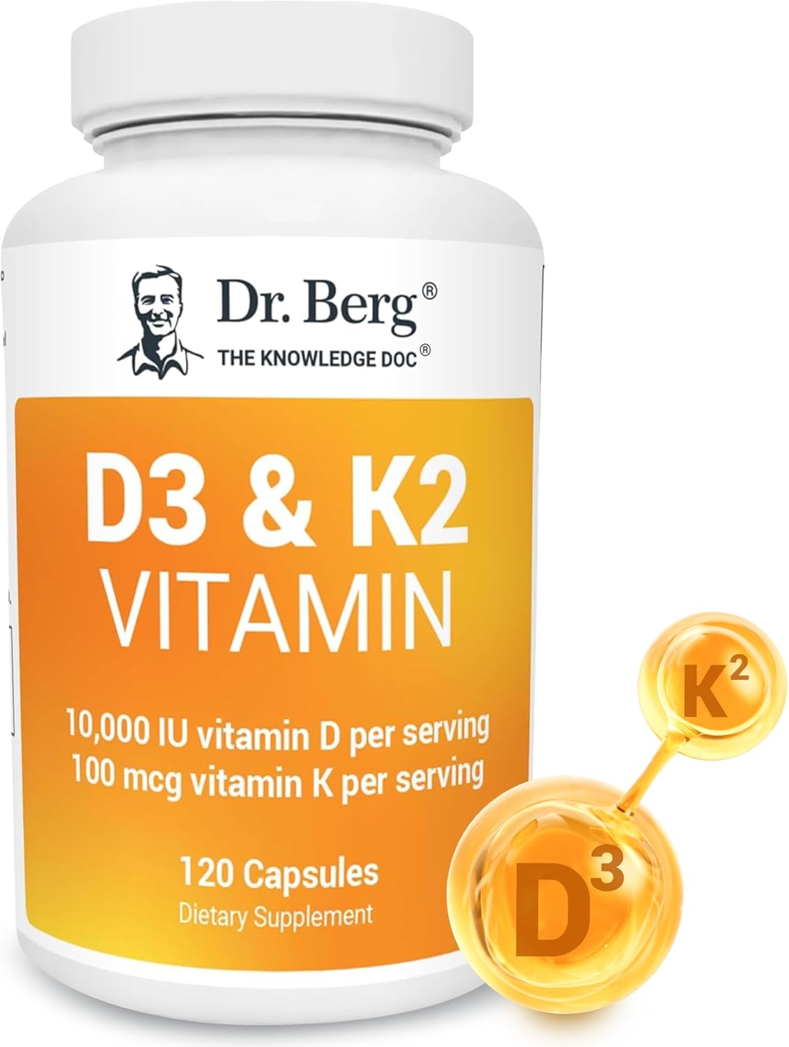 Dr Berg's D3 &amp; K2  120 Capsules
