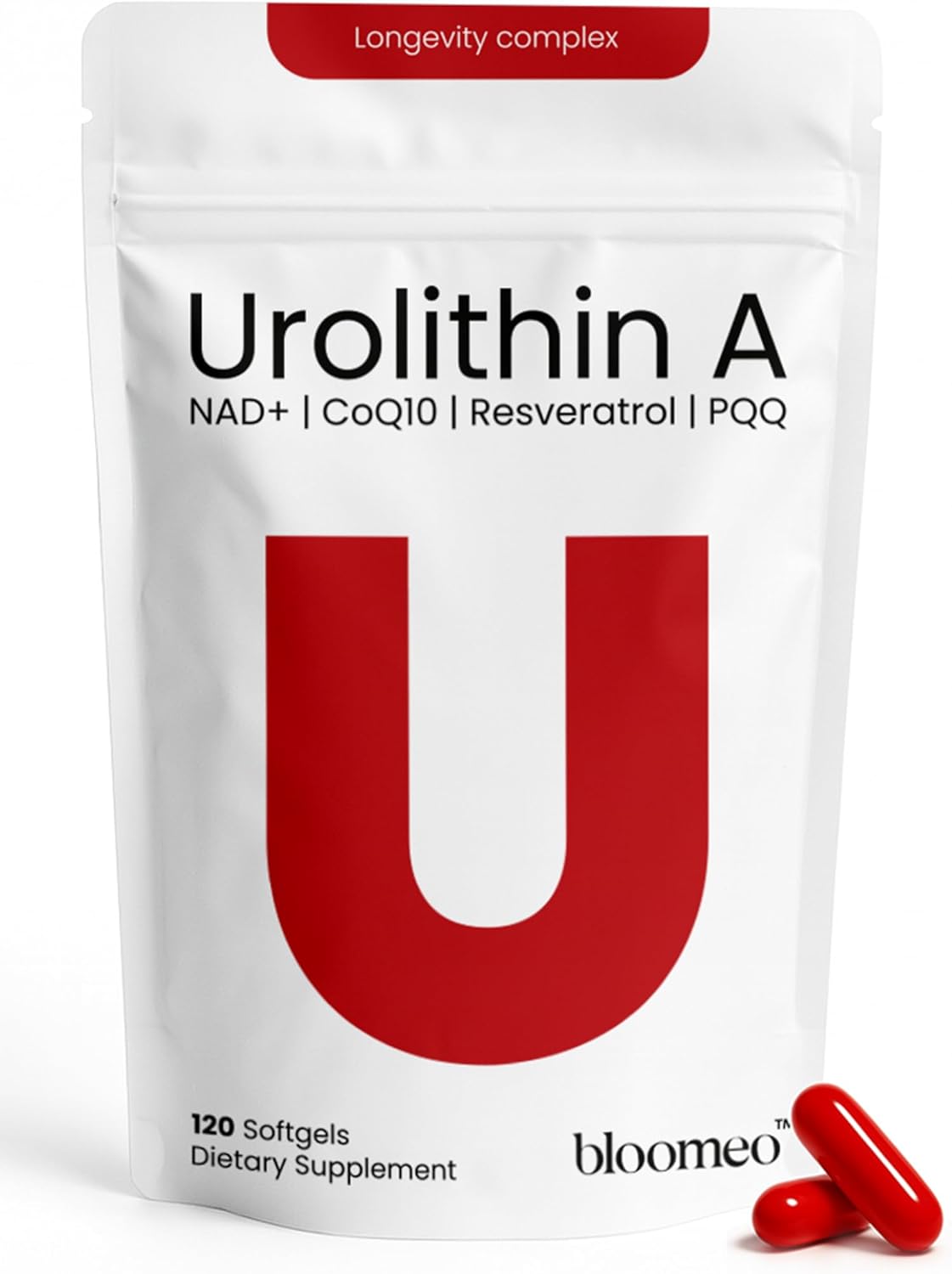 5-in-1 Urolithin A Complex | NAD+, PQQ &amp; CoQ10 for Energy | 120 softgels