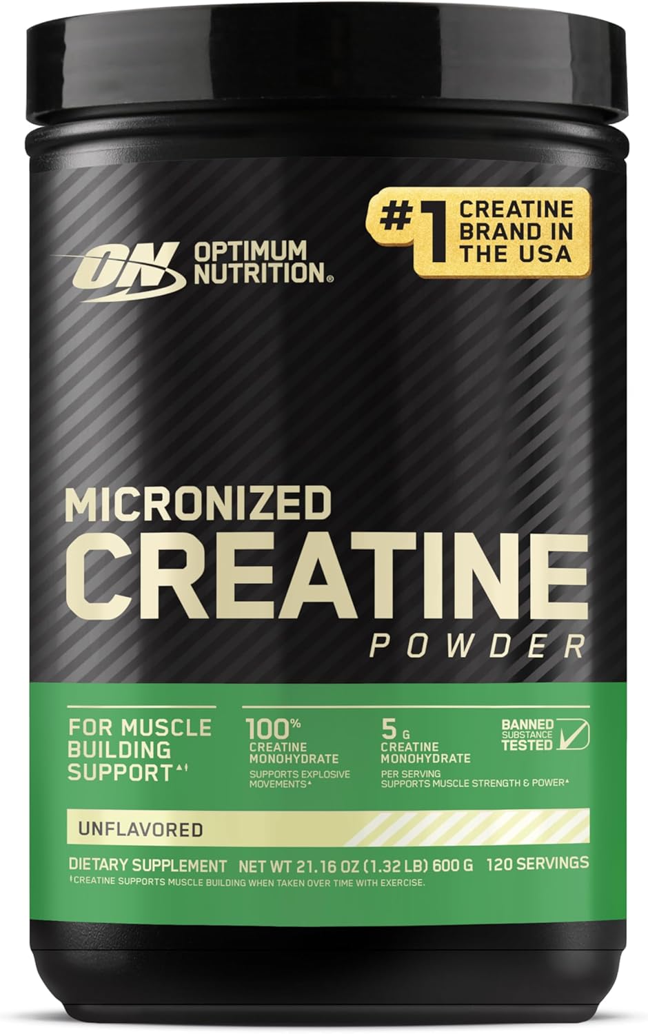 Optimum Nutrition Micronized Creatine Monohydrate 5g | 600g (120 serving )