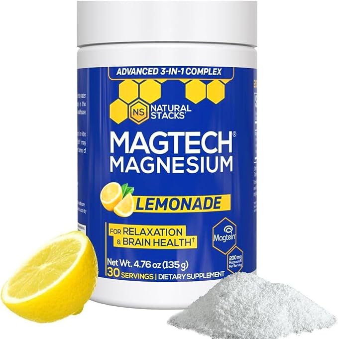 Natural Stacks MagTech Magnesium Lemonade 200mg | 30 Servings